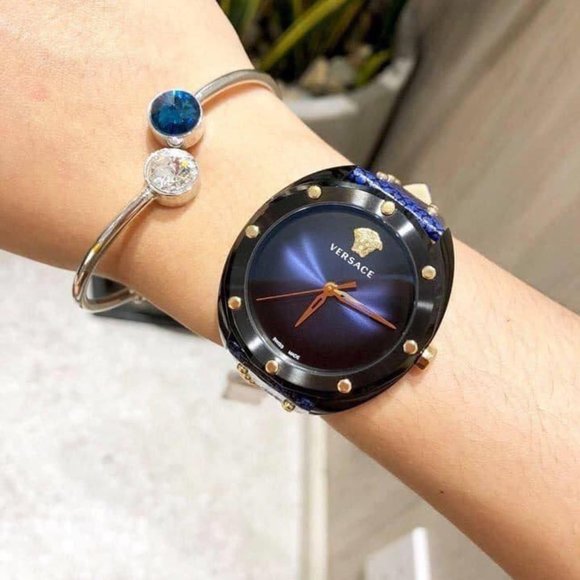 Versace Reptile Skin Blue Ladies 38mm Watch Versace Ladies Watch Palazzo Empire 39mm Blue – Watches  main image 4